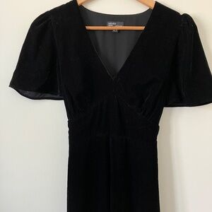 Nobody's Child Black Velvet Midi Dress - New, Never Worn